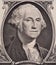 George Washington portrait on the us one dollar bill macro, united states money closeup