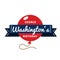 George Washington`s birthday greeting emblem