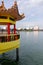 GEORGETOWN, MALAYSIA - MAY 29: a closeup view of Hean Boo Thean Kuanyin Chinese Buddhist temple in Clan Jetties. Built on stilts