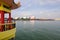 GEORGETOWN, MALAYSIA - MAY 29: a closeup view of Hean Boo Thean Kuanyin Chinese Buddhist temple in Clan Jetties. Built on stilts