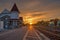 Georgetown, Ontario Train Station Looking Westbound At Sunset