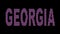 Georgia. Animated appearance of the inscription. Isolated Letters from pixels.