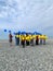 Georgia, Bautmi On February 28, 2022, in support of Ukraine, children went to the seashore with balloons in the color of