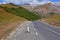 Georgia caucasus mountain landscape during a sunny day. Mount Kazbek is a dormant stratovolcano and one of the major mountains of