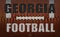 Georgia Football Text on a Flattened Football