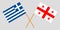 Georgia and Greece. Crossed Georgian and Greek flags
