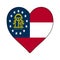 Georgia Heart Shape Flag. Love Georgia. Visit Georgia. Northern America. America. Vector Illustration Graphic