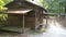 Georgia Hurricane Shoals Park  A view of the front and side of a corn mill next to the North Oconee River