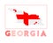 Georgia Logo. Map of Georgia with country name.