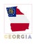 Georgia Logo. Map of Georgia with us state name.