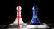 Georgia and NATO relations, chess pawns with flags - 3D illustration
