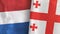 Georgia and Netherlands two flags textile cloth 3D rendering