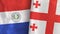 Georgia and Paraguay two flags textile cloth 3D rendering