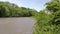 Georgia, Roswell Park, Looking upstream on the Chattahoochee River with green trees