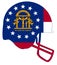 Georgia State Flag Football Helmet