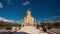 Georgia, Tbilisi - March 28, 2022: Time lapse. View of Holy Trinity, Sameba church in Tbilisi