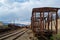 Georgia, Tbilisi. Railway fork. Old railway cars.