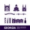 Georgia travel destination grand vector illustration.