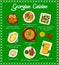 Georgian cuisine restaurant meals vector page