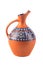 Georgian handmade ceramic jug with traditional ornaments on it,