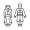 georgian national clothes line icon vector illustration