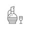 Georgian wine, chacha line icon.