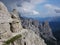 The Georgous View from The Via Ferrata Leading on Paterkofel. View on Rocky Peaks of Sexten Dolomites in Italy and on Stony Mounta