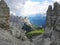 The Georgous View from The Via Ferrata Leading on Paterkofel. View on Rocky Peaks of Sexten Dolomites in Italy and View if the Val