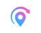 Geotag with arrow or location pin logo icon design