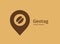 Geotag with coffee or location pin logo icon design