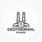 Geothermal energy icon. power plant logo. sustainable, renewable and alternative energy symbol