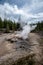 Geothermal feature at Norris geyser basin area at Yellowstone National Park USA