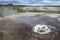 Geothermal field Hveravellir, boiling puddle with thermal water, Iceland