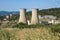 Geothermal power plant in Larderello, Italy