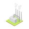 Geothermal Power Station as Renewable Green Energy Source Isometric Vector Illustration