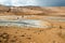 Geothermal springs and colorful desert at area Hverir, Iceland