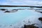 Geothermal water with milky blue shade water due to high silica contents in Iceland