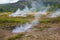 Geothermally active valley in Iceland.