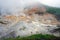 Geothermic fumes in Noboribetsu in the Shikotsu-Toya National Park in Hokkaido, Japan