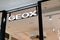 Geox shoes store sign text and shop brand logo for Italian clothing boutique