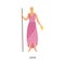 Gera or Hera greek or roman goddess, flat vector illustration isolated.