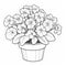 Geranium Coloring Page For Children: Easy-to-color Cartoon Style