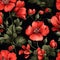 Geranium flower top view seamless pattern for creative textile designs and home decor