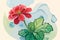 Geranium watercolor art and illustration created with ai