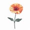 Gerbera Flower Vector: Minimalistic Flat Design With Vintage Imagery