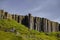 Gerduberg Cliffs on the green hillside in Iceland