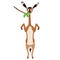 Gerenuk standing on two legs and eating leaves animal cartoon character vector illustration