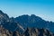 Gerlachovsky stit mountain peak with other peaks around in Vysoke Tatry mountains in Slovakia