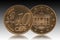 German 10 euro cent Germany coin, front side 10 and europe, backside Brandenburg Gate