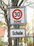 A German 30km/h speed limit traffic road sign